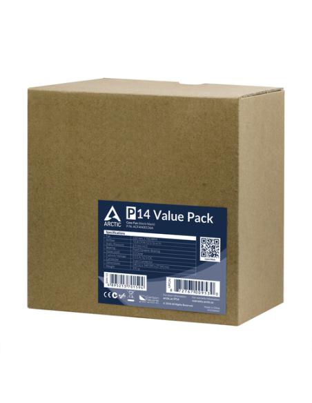 ARCTIC P14 Value Pack Carcasa del ordenador Ventilador 14 cm Negro