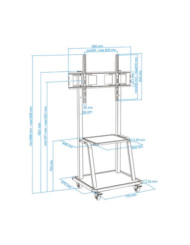 TooQ Soporte de suelo para pantallas (monitor / plasma / LCD / LED) 37" - 100"