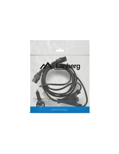 Lanberg CA-C13C-13CC-0018-BK cable de transmisión Negro 2 m C13 acoplador CEE7/7