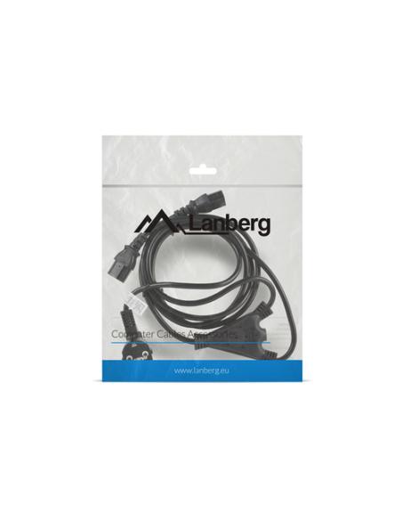 Lanberg CA-C13C-13CC-0018-BK cable de transmisión Negro 2 m C13 acoplador CEE7/7