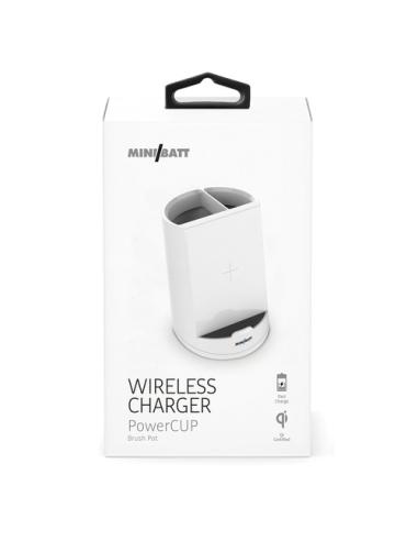 miniBatt PowerCUP Smartphone Blanco USB Cargador inalámbrico Carga rápida Interior