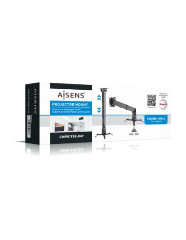 AISENS CWP01TSE-047 montaje para projector Techo/pared Negro