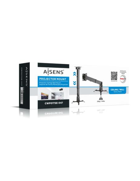 AISENS CWP01TSE-047 montaje para projector Techo/pared Negro