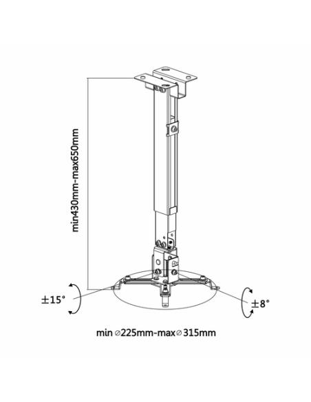 AISENS CWP01TSE-049 montaje para projector Techo/pared Blanco