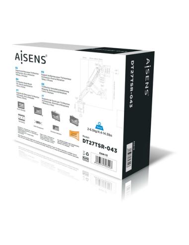 AISENS DT27TSR-043 soporte para monitor 81,3 cm (32") Escritorio Negro