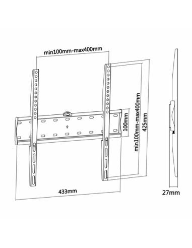 AISENS WT55F-013 soporte para TV 139,7 cm (55") Negro
