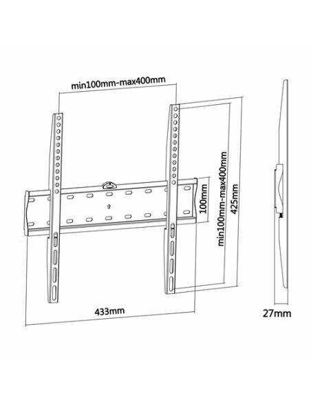 AISENS WT55F-013 soporte para TV 139,7 cm (55") Negro