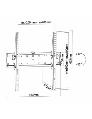AISENS WT55T-015 soporte para TV 81,3 cm (32") Negro