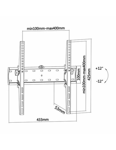 AISENS WT55T-015 soporte para TV 81,3 cm (32") Negro