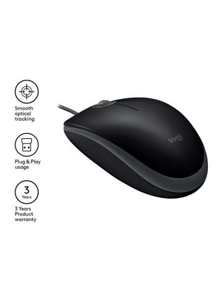 Logitech B110 Silent ratón Oficina Ambidextro USB tipo A Óptico 1000 DPI