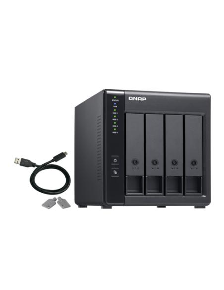 QNAP TR-004 caja para disco duro externo Carcasa de disco duro/SSD Negro 2.5/3.5"