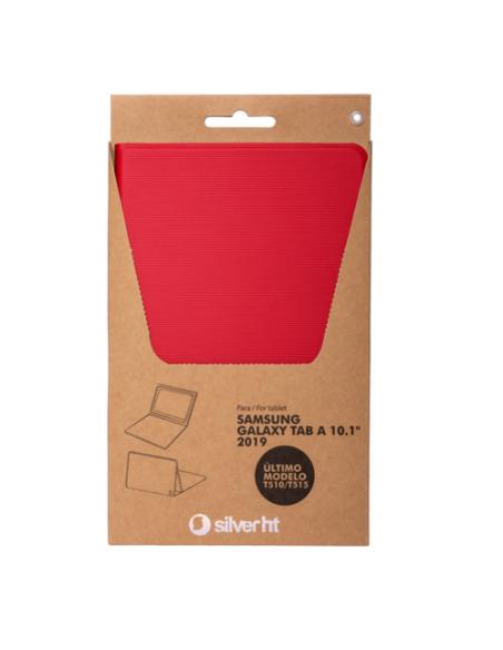 SilverHT Funda BookCase Wave para Samsung TAB A 2019 10'1 pulgadas (T510/T515) Rojo