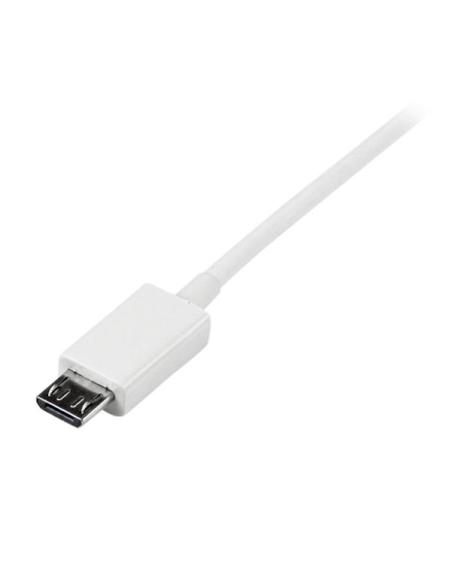 StarTech.com Cable Adaptador 1m USB A Macho a Micro USB B Macho para Teléfono Móvil Smartphone - Blanco