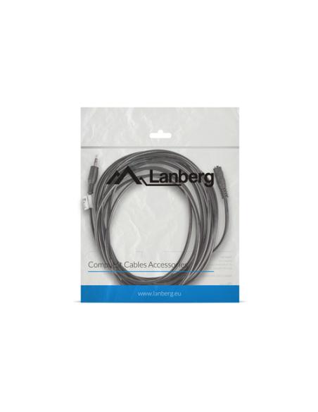 Lanberg CA-MJFJ-10CC-0050-BK cable de audio 5 m 3,5mm Negro