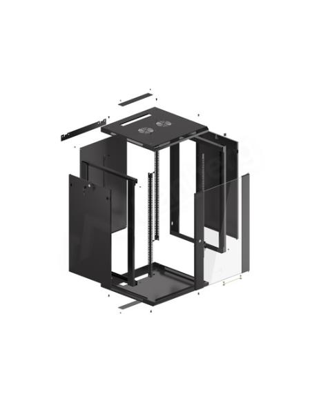 Lanberg WF01-6618-10B armario rack 18U Bastidor de pared Negro