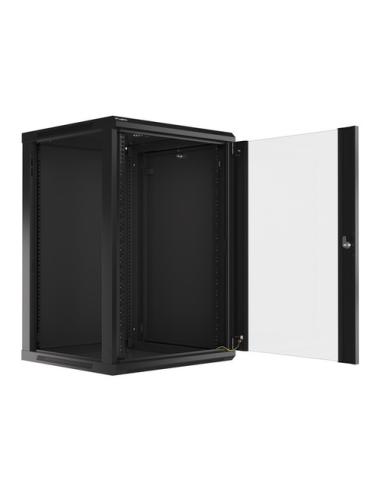Lanberg WF01-6618-10B armario rack 18U Bastidor de pared Negro