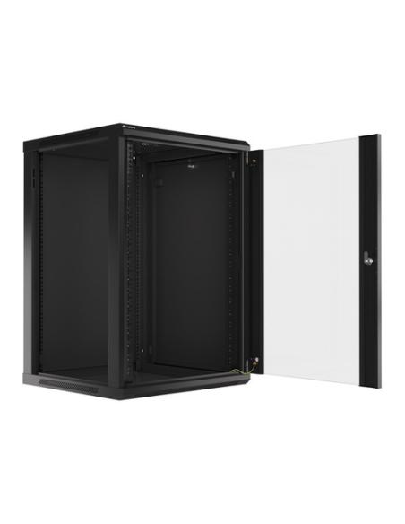 Lanberg WF01-6618-10B armario rack 18U Bastidor de pared Negro