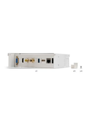 Nanocable Caja de conexiones multimedia de pared VGA+HDMI+JACK3.5+RCA+2xUSB+2xRJ45, Blanco