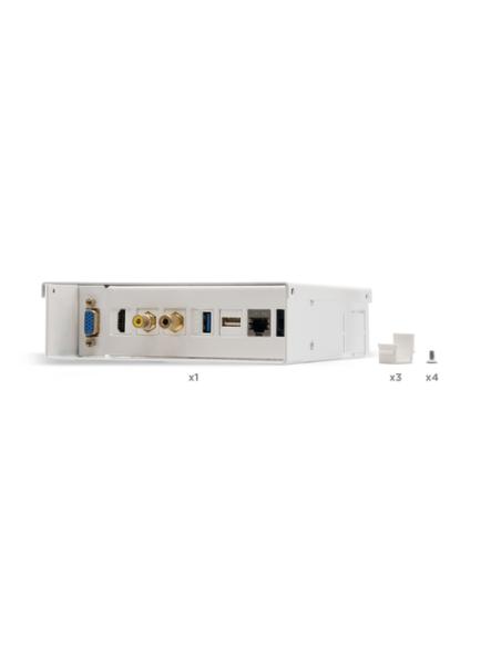 Nanocable Caja de conexiones multimedia de pared VGA+HDMI+JACK3.5+RCA+2xUSB+2xRJ45, Blanco
