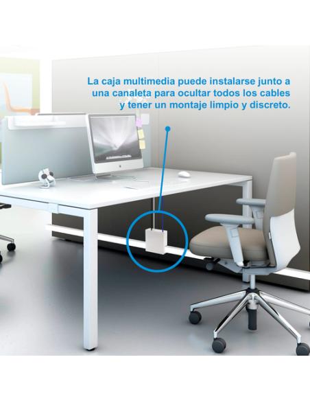 Nanocable Caja de conexiones multimedia de pared VGA+HDMI+JACK3.5+RCA+2xUSB+2xRJ45, Blanco