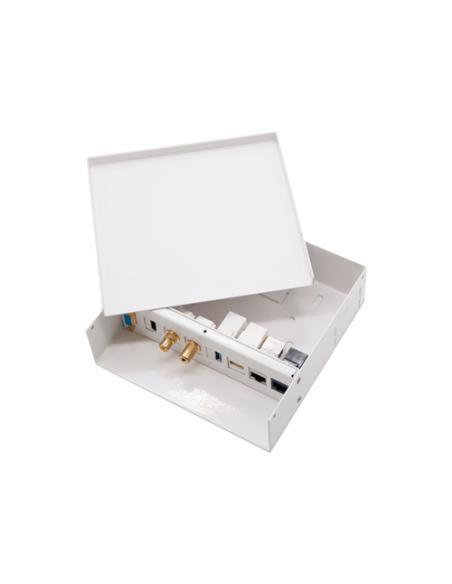 Nanocable Caja de conexiones multimedia de pared VGA+HDMI+JACK3.5+RCA+2xUSB+2xRJ45, Blanco
