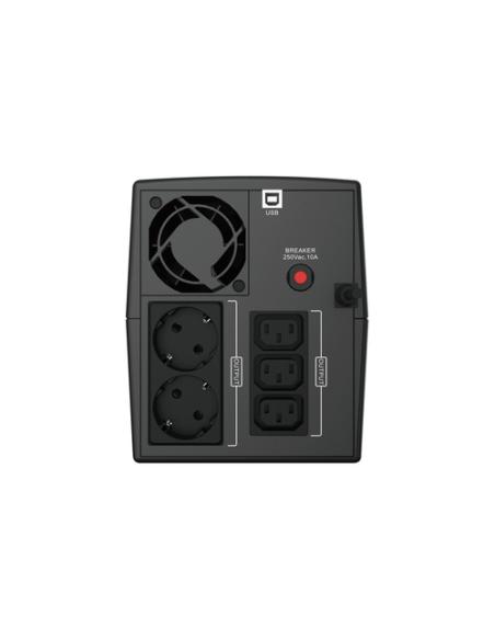 Conceptronic ZEUS03EM sistema de alimentación ininterrumpida (UPS) Línea interactiva 1,2 kVA 720 W 5 salidas AC