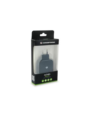 Conceptronic ALTHEA04B cargador de dispositivo móvil Universal Negro Corriente alterna Interior