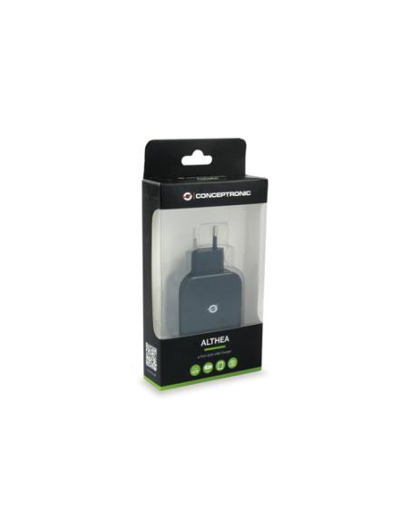 Conceptronic ALTHEA04B cargador de dispositivo móvil Universal Negro Corriente alterna Interior