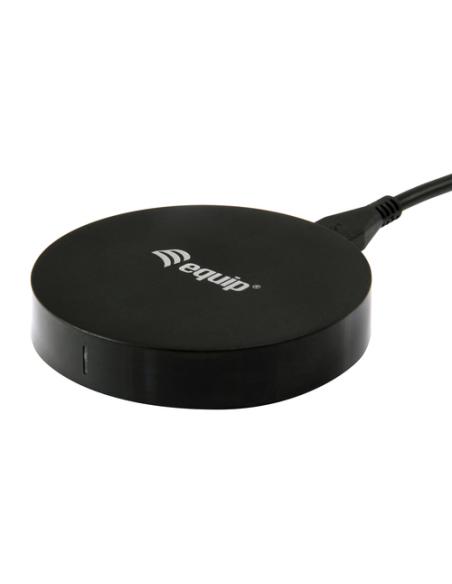 Equip 245500 cargador de dispositivo móvil Smartphone Negro USB Cargador inalámbrico Carga rápida Interior