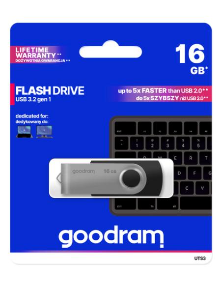 Goodram UTS3 unidad flash USB 16 GB USB tipo A 3.2 Gen 1 (3.1 Gen 1) Negro