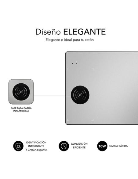 SUBBLIM Alfombrilla con cargador Inalámbrico Mousepad Wireless Charger Aluminum Silver 10W