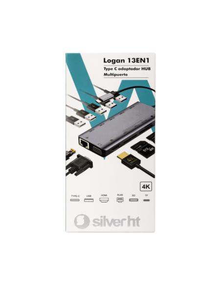SilverHT Adaptador Type-C Logan HUB 13 en 1