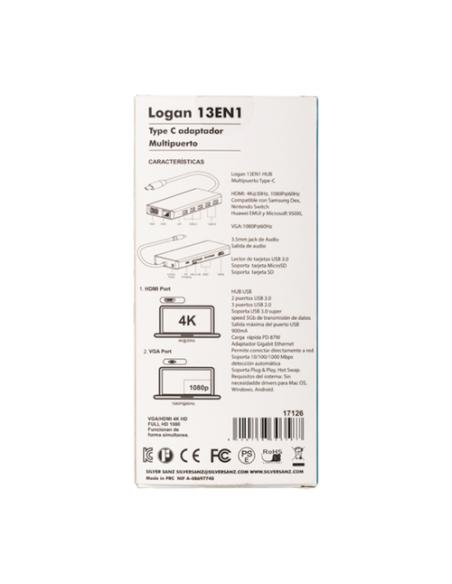 SilverHT Adaptador Type-C Logan HUB 13 en 1