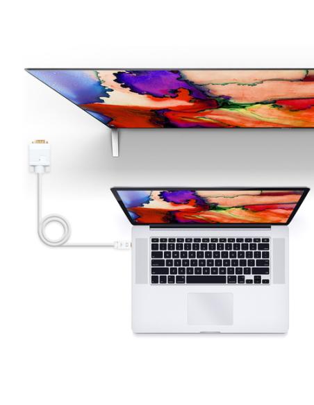 Nanocable Cable conversor Mini DP a VGA, Mini DP/M - VGA/M, Blanco, 3.0 M