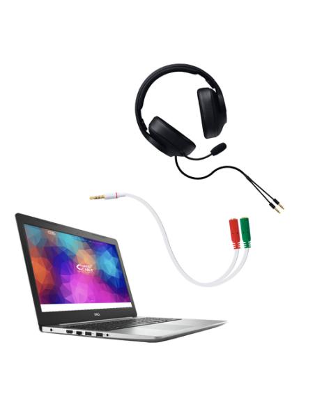 Nanocable Cable adaptador Audio Jack 3.5/M 4pines - 2xJack 3.5/H 3pines, blanco, 20 cm