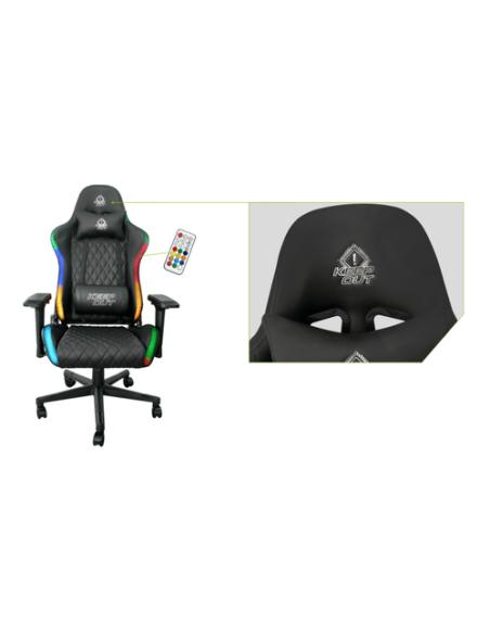 KeepOut XSPRO-RGB silla para videojuegos Butaca para jugar Asiento acolchado Negro