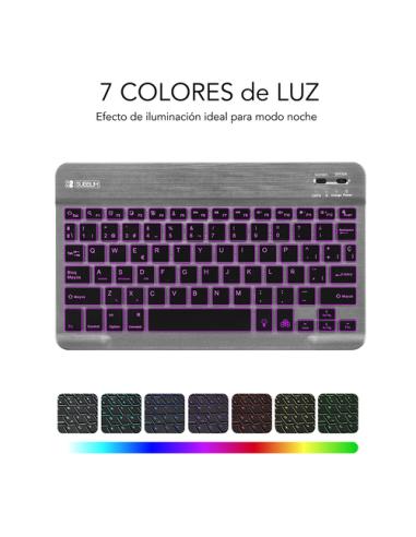 SUBBLIM Teclado Retroiluminado Bluetooth Smart Backlit BT Keyboard Grey