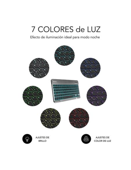 SUBBLIM Teclado Retroiluminado Bluetooth Smart Backlit BT Keyboard Grey