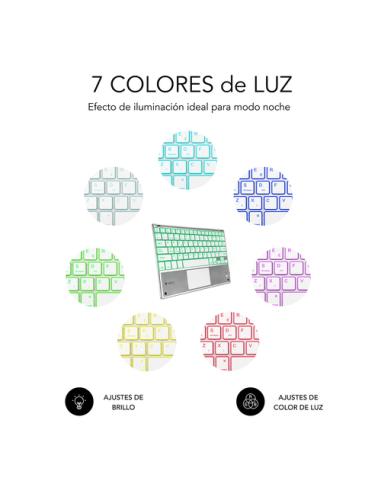 SUBBLIM Teclado Bluetooth Smart Backlit BT Keyboard Touchpad Silver