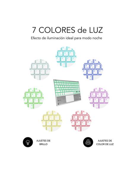 SUBBLIM Teclado Bluetooth Smart Backlit BT Keyboard Touchpad Silver