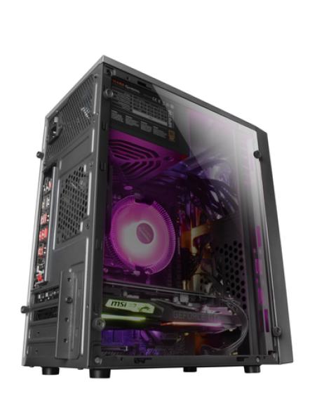 Mars Gaming MCM, Caja PC Micro ATX, Compacta, 16 Modos ARGB, Ventilador 8 cm