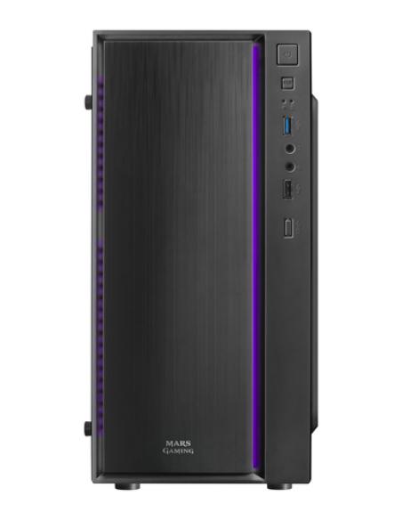 Mars Gaming MCM, Caja PC Micro ATX, Compacta, 16 Modos ARGB, Ventilador 8 cm
