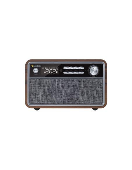 Sunstech RPBT500 Portátil Digital Negro, Madera