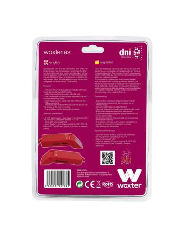 Woxter PE26-148 lector de tarjeta inteligente Interior USB USB 2.0 Rojo