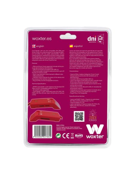 Woxter PE26-148 lector de tarjeta inteligente Interior USB USB 2.0 Rojo