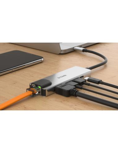 D-Link DUB-M520 base para portátil y replicador de puertos Alámbrico Thunderbolt 3 Aluminio