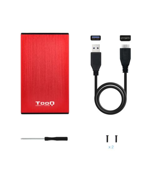 TooQ TQE-2527R caja para disco duro externo Caja de disco duro (HDD) Negro, Rojo 2.5"