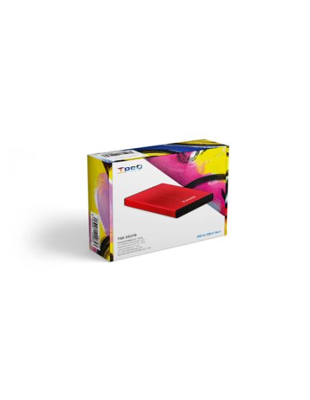 TooQ TQE-2527R caja para disco duro externo Caja de disco duro (HDD) Negro, Rojo 2.5"