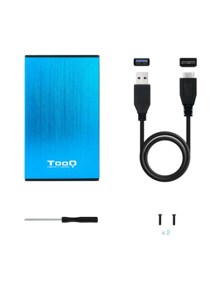 TooQ TQE-2527BL caja para disco duro externo Caja de disco duro (HDD) Negro, Azul 2.5"