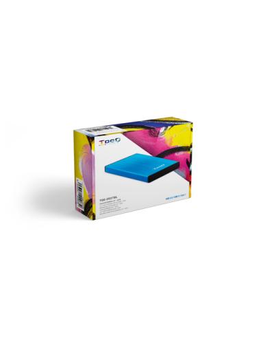 TooQ TQE-2527BL caja para disco duro externo Caja de disco duro (HDD) Negro, Azul 2.5"